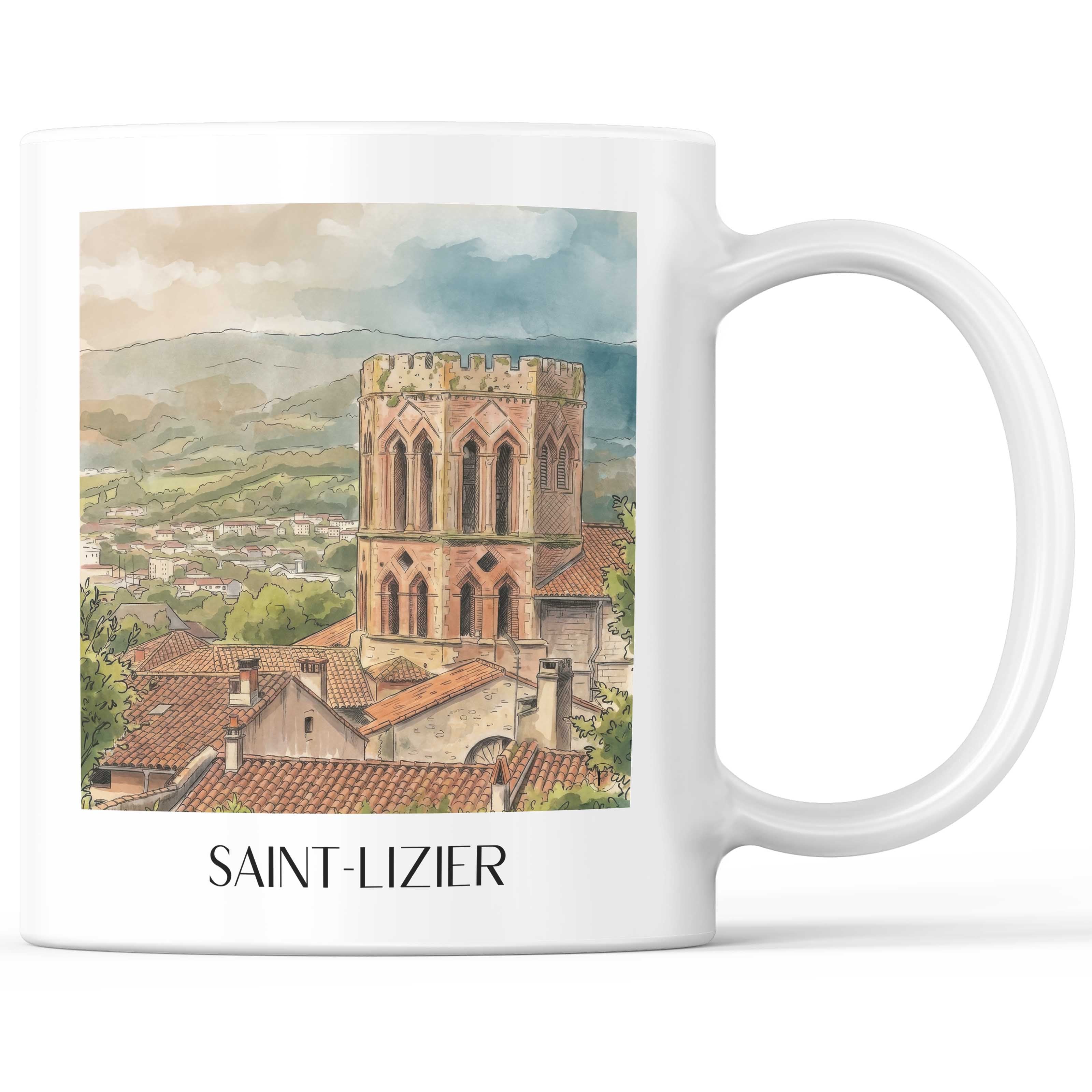 saint-lizier-couserans-frankreich-kaffeebecher-aquarell