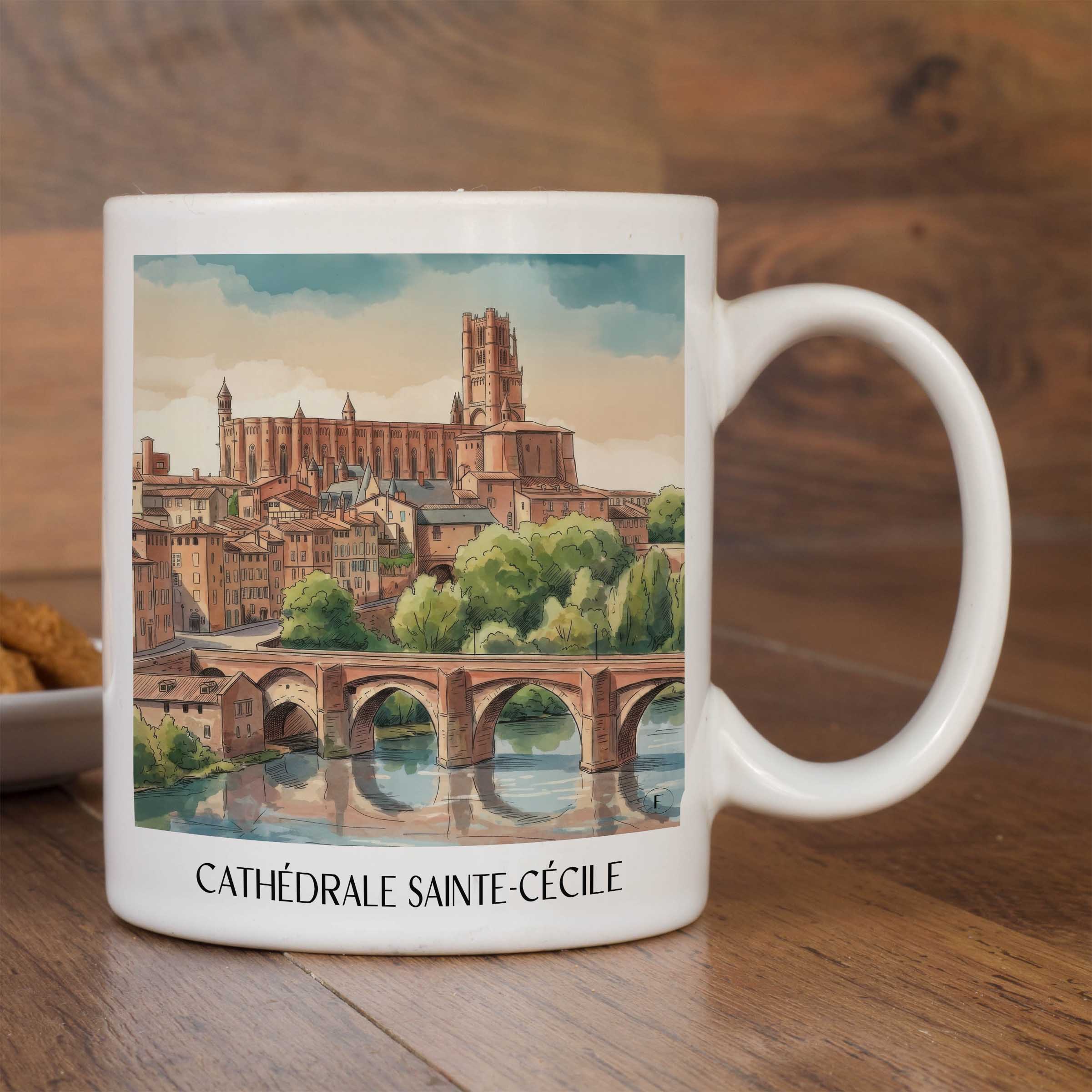 cathédrale-sainte-cécile-albi-frankreich-kaffeebecher-aquarell