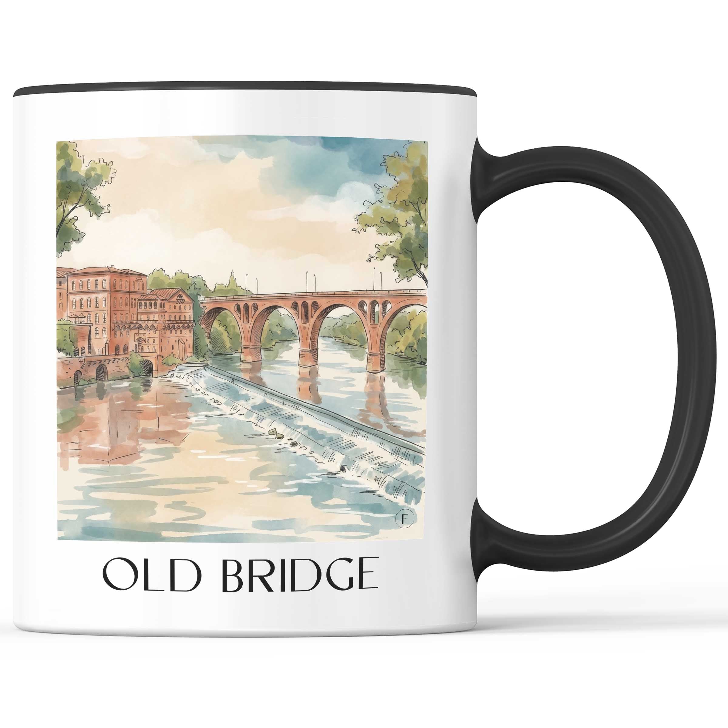 Pont Vieux Kaffeebecher - Albi - Frankreich Becher - Kaffeetasse im Aquarell Stil