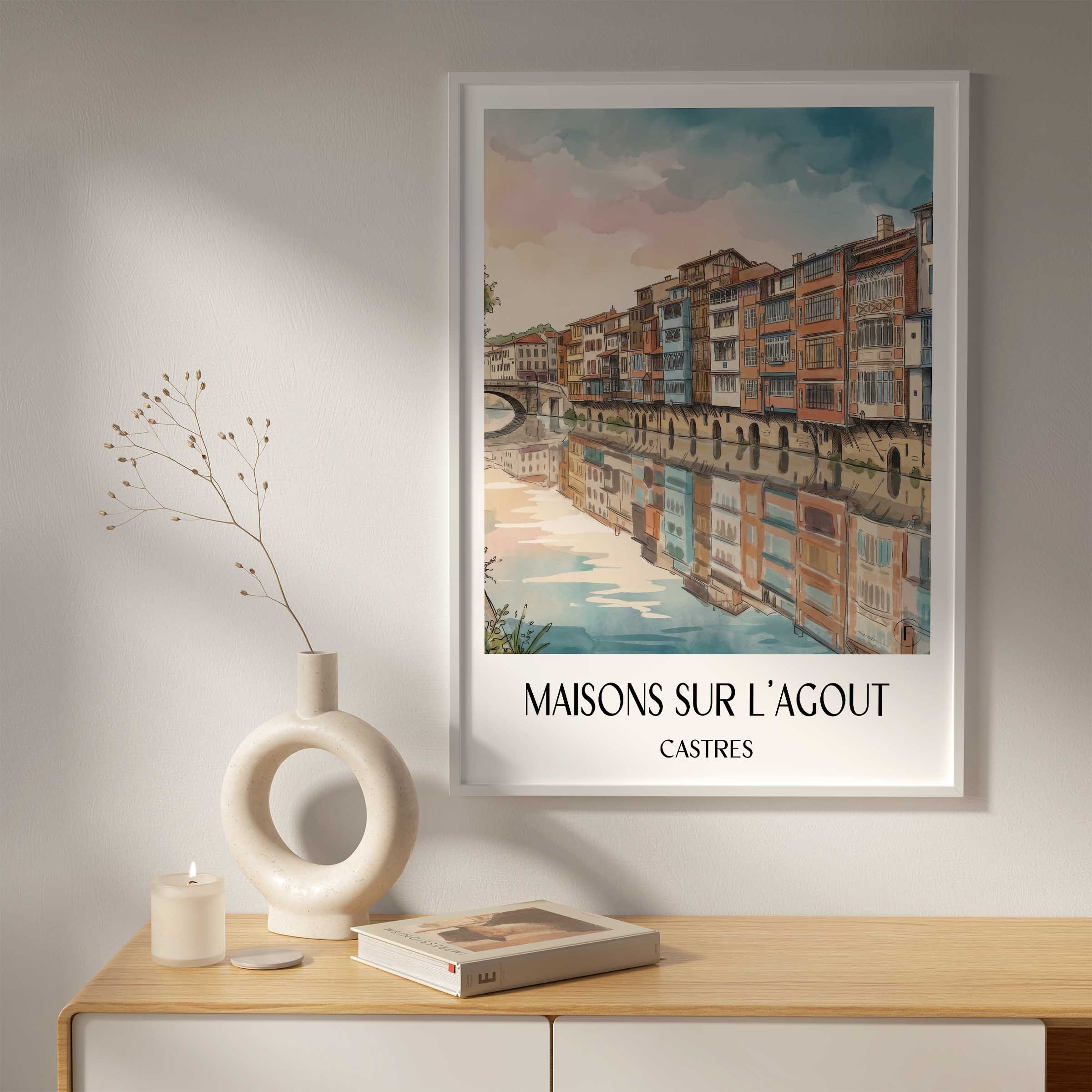 maisons-sur-l'agout-castres--frankreich-poster-aquarell