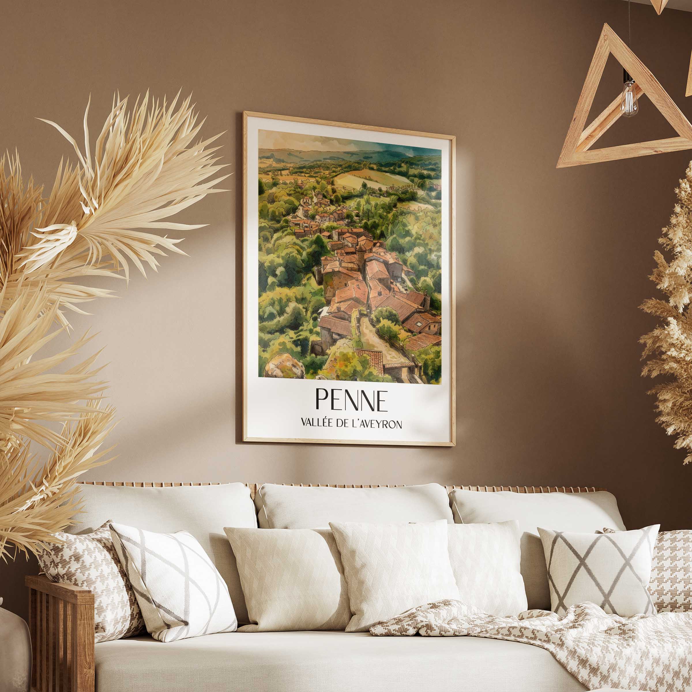 penne--vallée-de-l'aveyron-frankreich-poster-aquarell