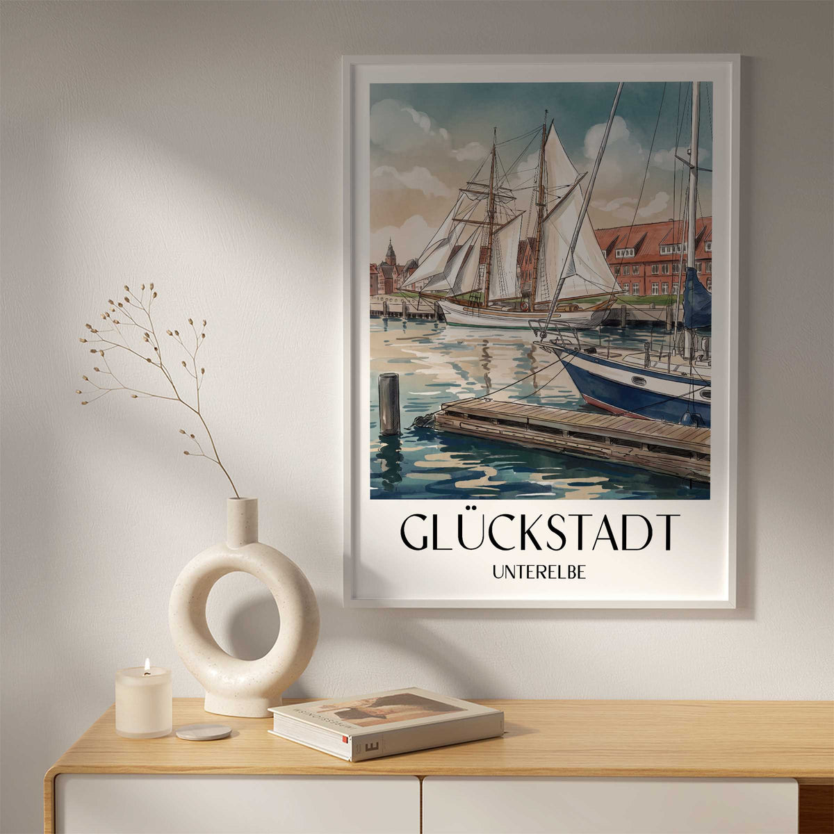 glückstadt-unterelbe-deutschland-poster-aquarell
