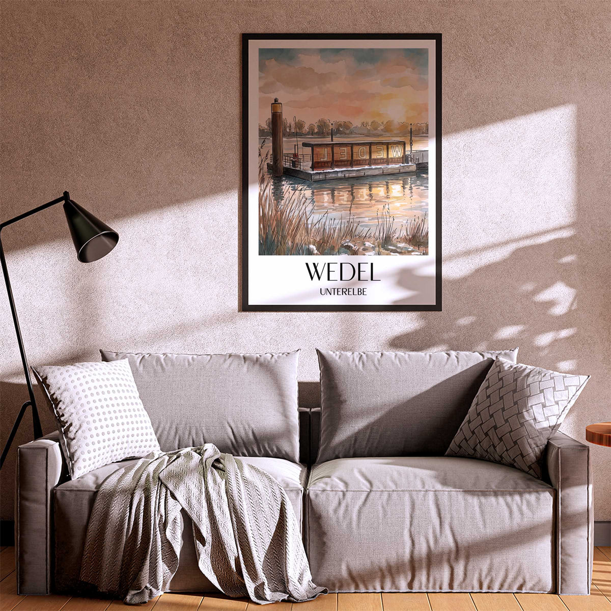 wedel-unterelbe-deutschland-poster-aquarell