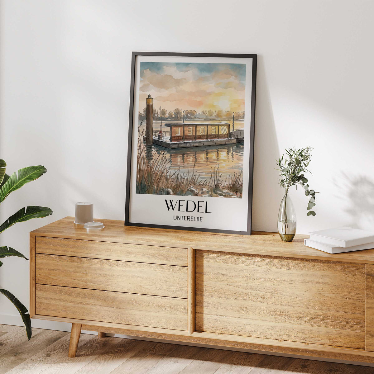 wedel-unterelbe-deutschland-poster-aquarell