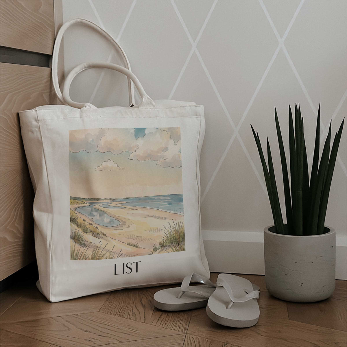 list-sylt-deutschland-einkaufstasche-aquarell