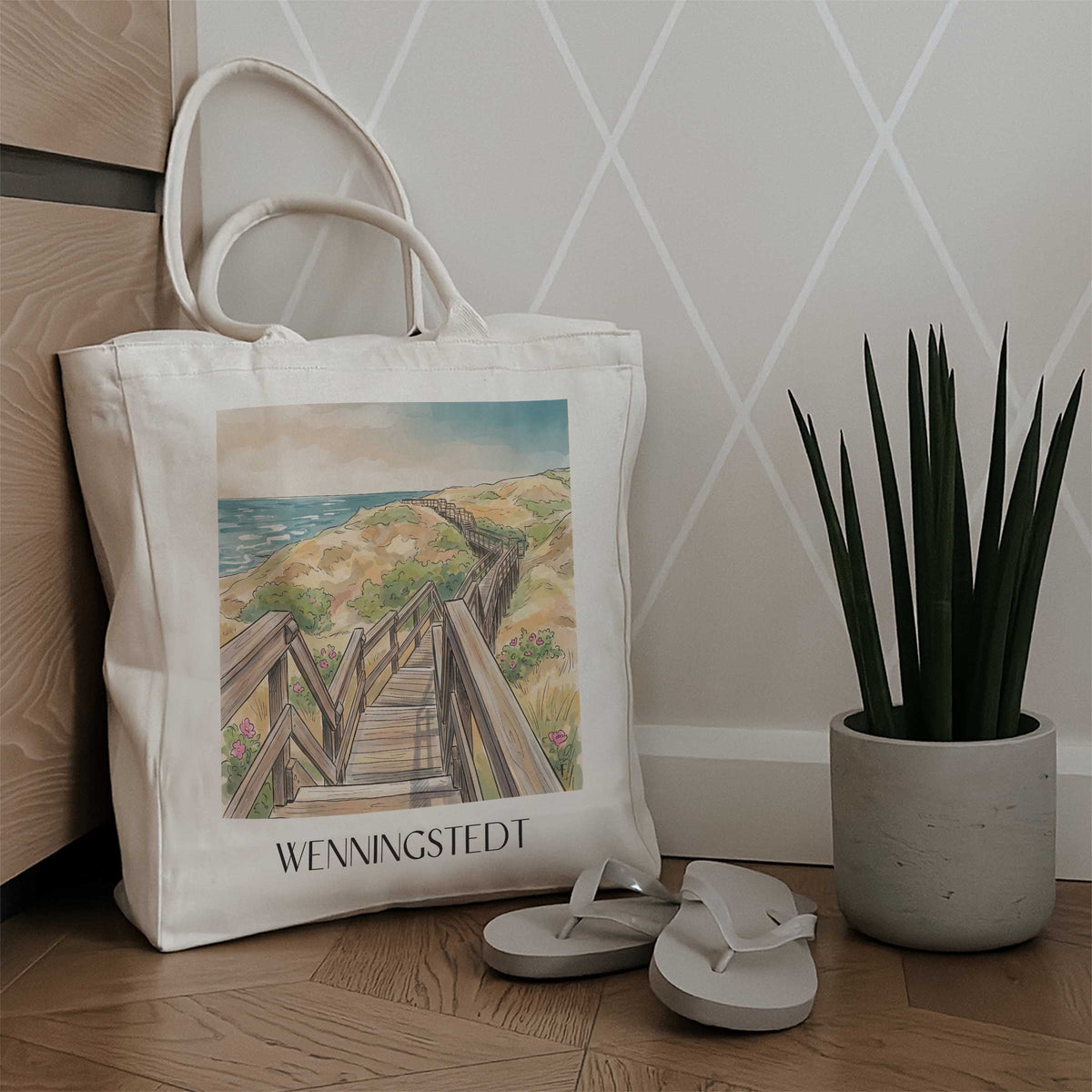wenningstedt-sylt-deutschland-einkaufstasche-aquarell