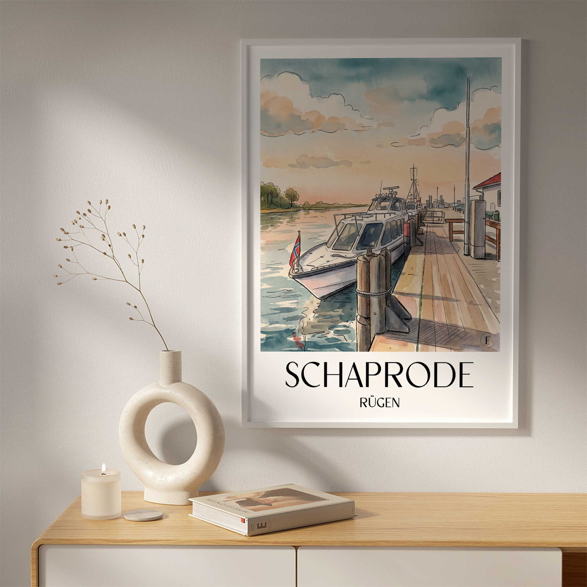 schaprode-rügen-deutschland-poster-aquarell