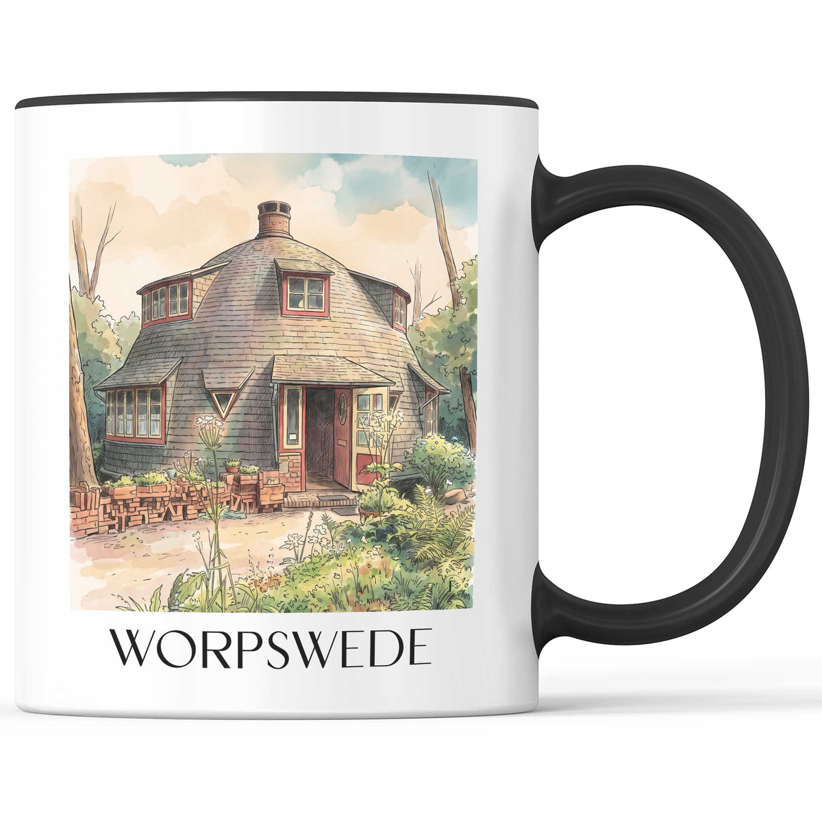 worpswede-teufelsmoor-deutschland-kaffeebecher-aquarell
