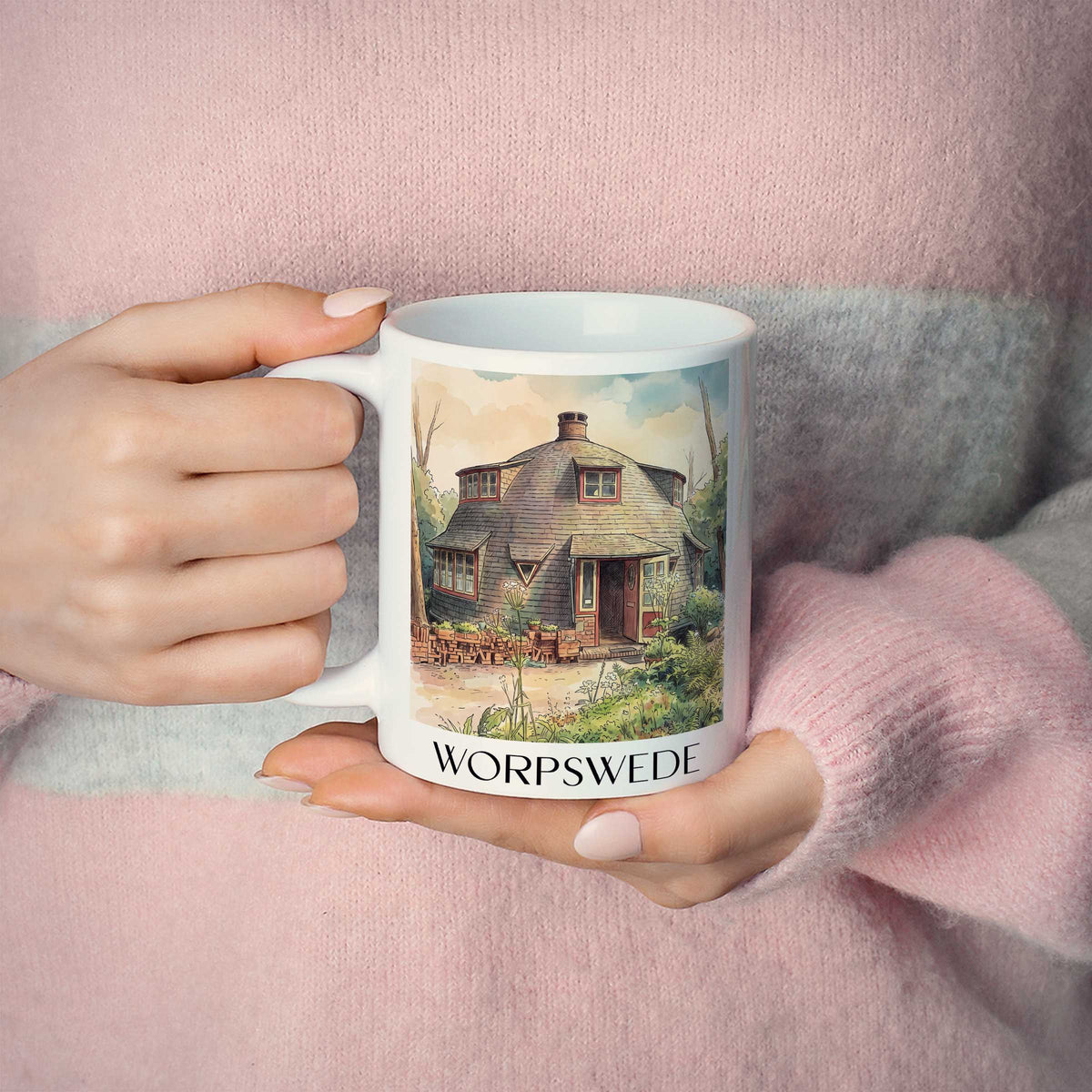 worpswede-teufelsmoor-deutschland-kaffeebecher-aquarell