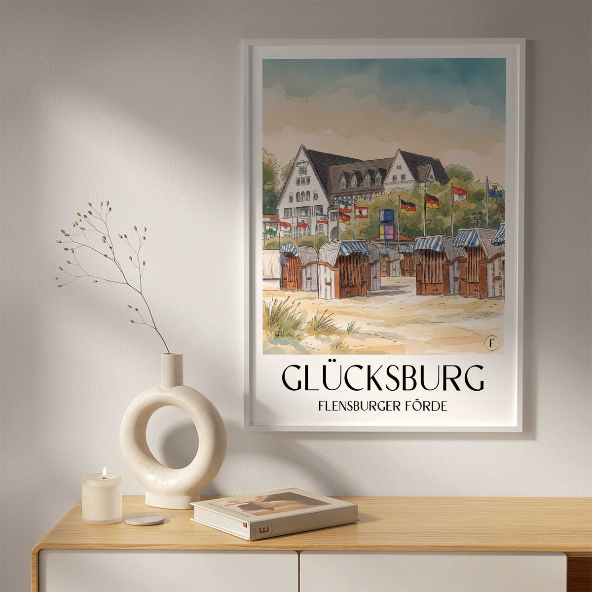 glücksburg-flensburger-förde-deutschland-poster-aquarell