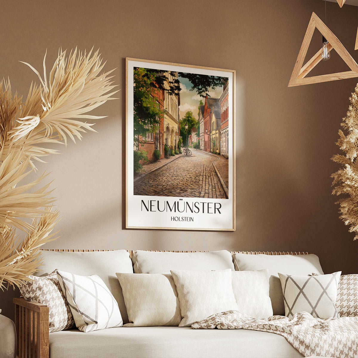 neumünster-holstein-deutschland-poster-aquarell