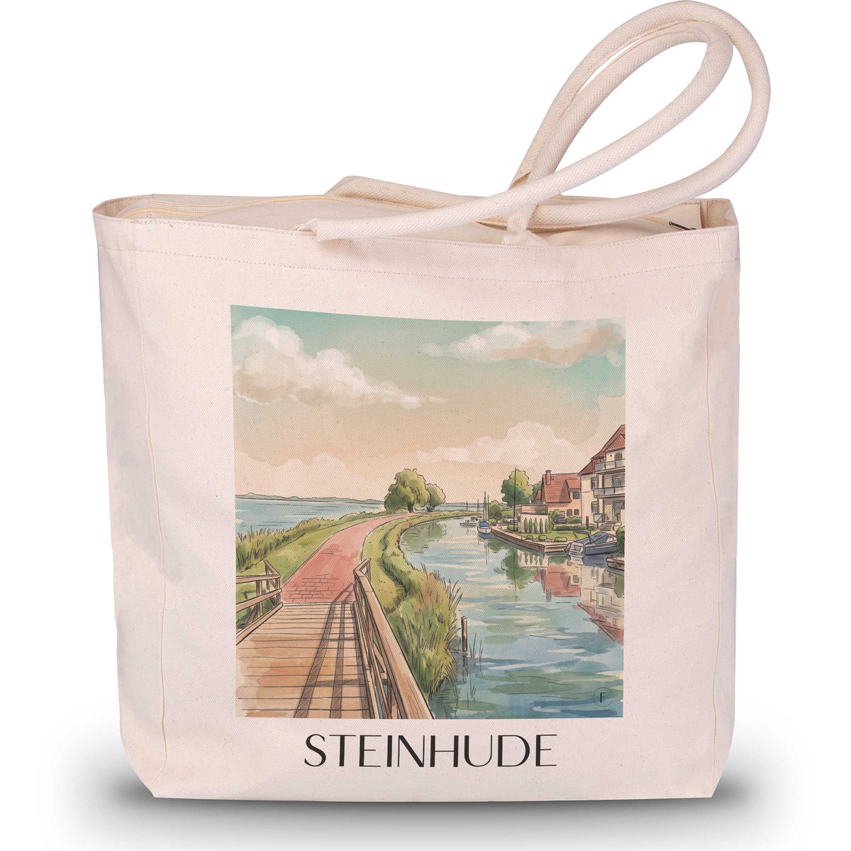 Steinhude Shopping Tasche - Niedersachsen - Deutschland Tote Bag - Einkaufstasche im Aquarell Stil