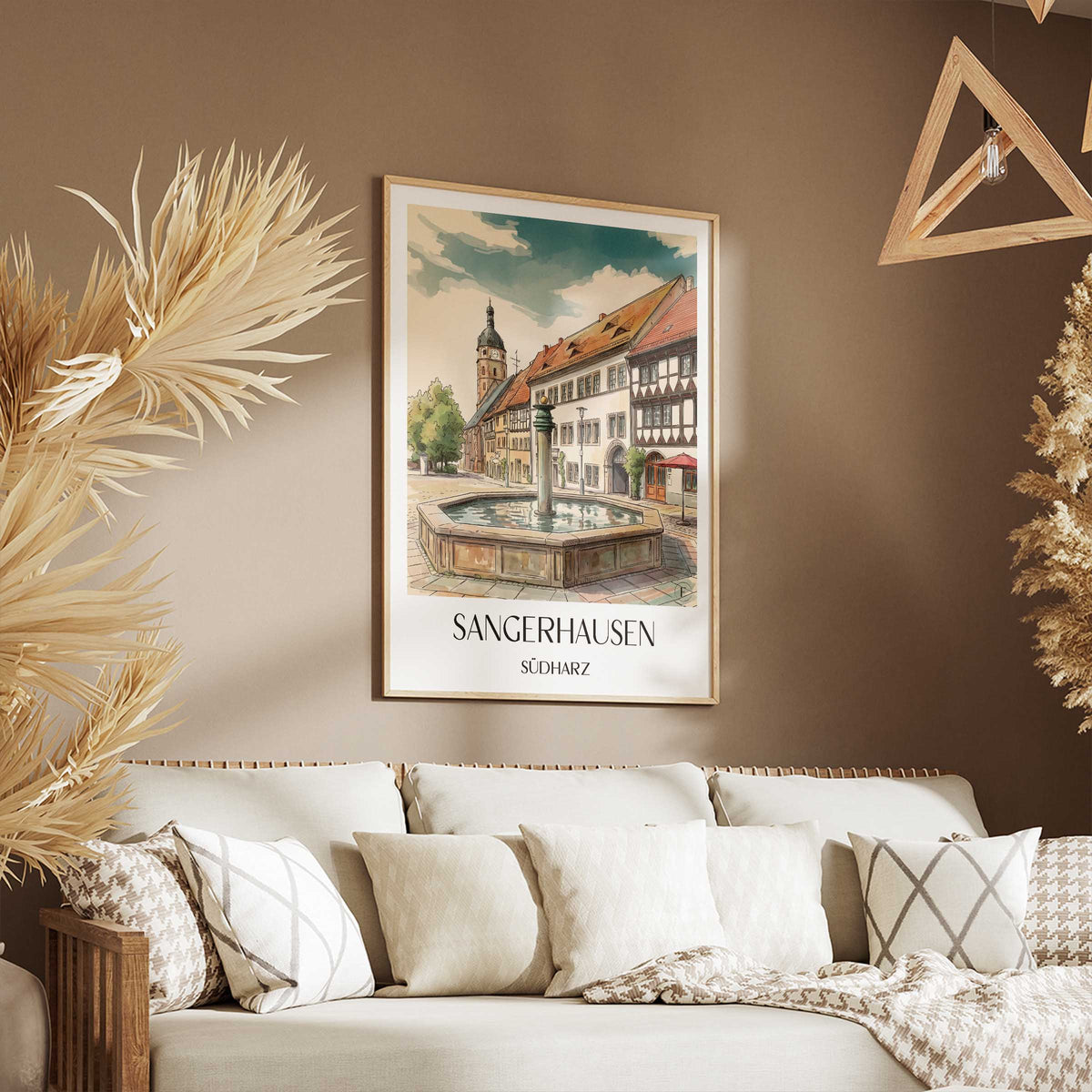 sangerhausen-südharz-deutschland-poster-aquarell