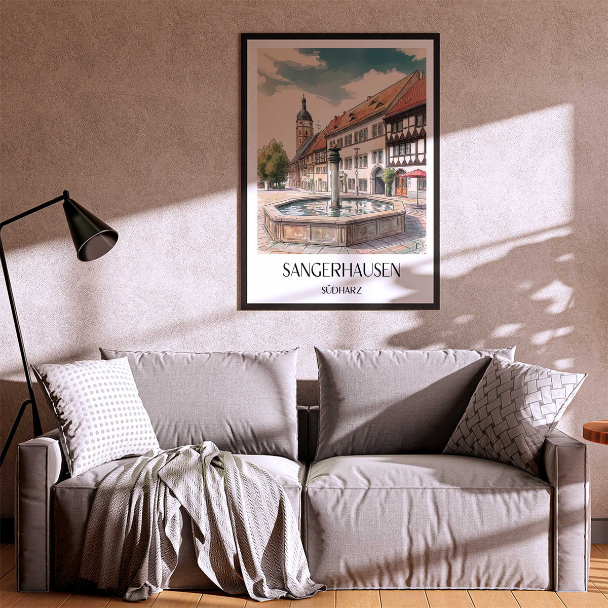 sangerhausen-südharz-deutschland-poster-aquarell