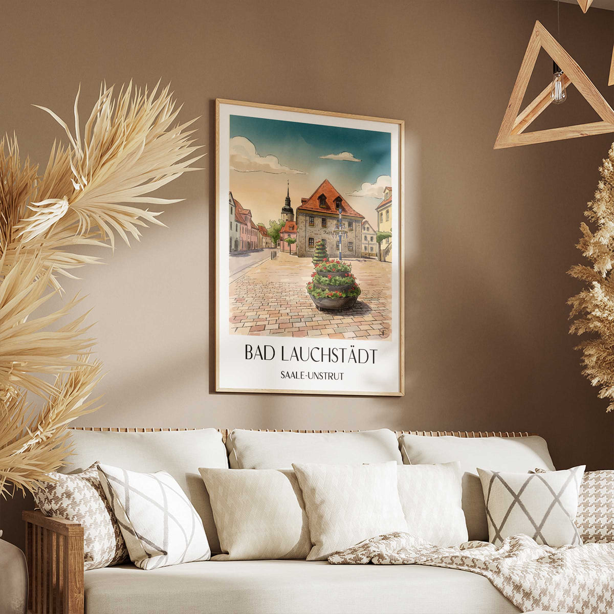 bad-lauchstädt-saale-unstrut-deutschland-poster-aquarell