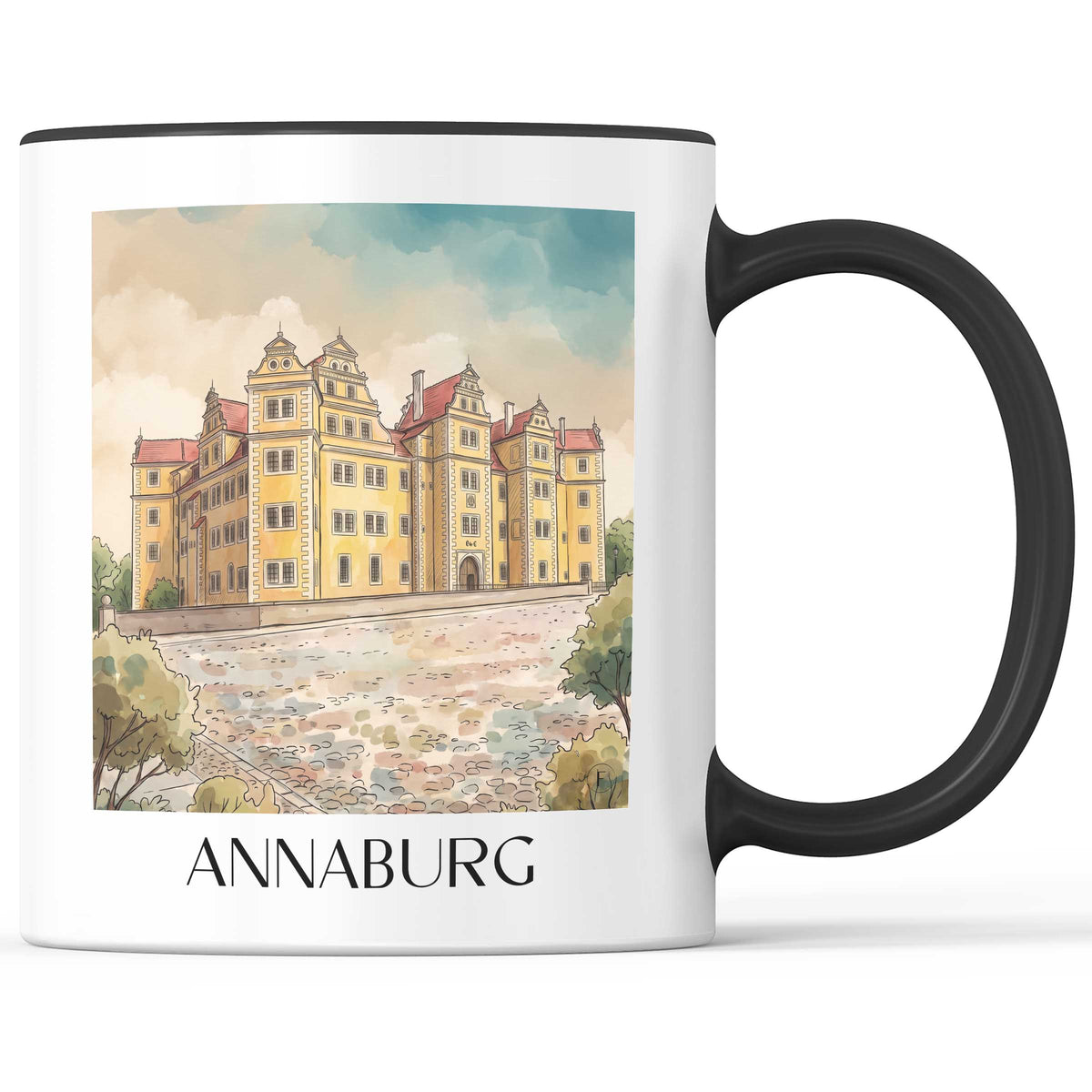 annaburg-sachsen-anhalt-deutschland-kaffeebecher-aquarell