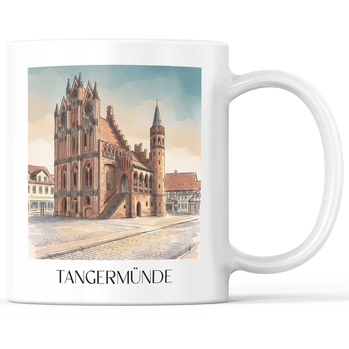 Tangermünde Kaffeebecher - Altmark - Deutschland Becher - Kaffeetasse im Aquarell Stil