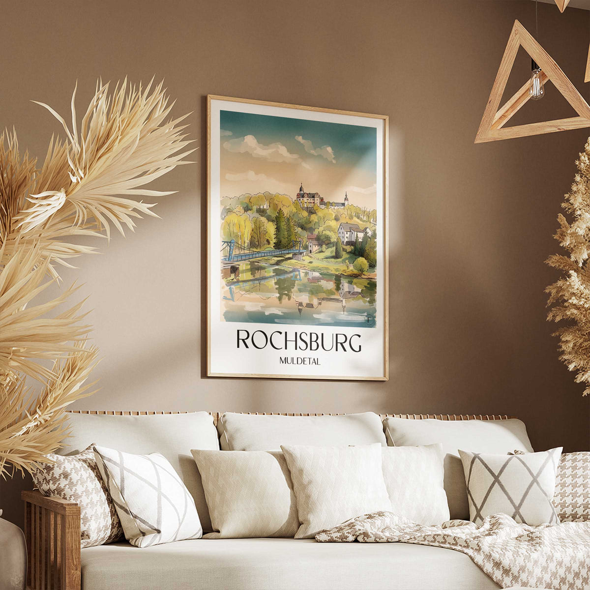 rochsburg-muldetal-deutschland-poster-aquarell