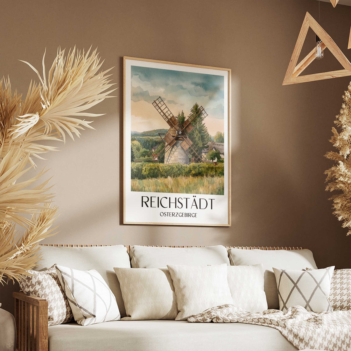 reichstädt-osterzgebirge-deutschland-poster-aquarell