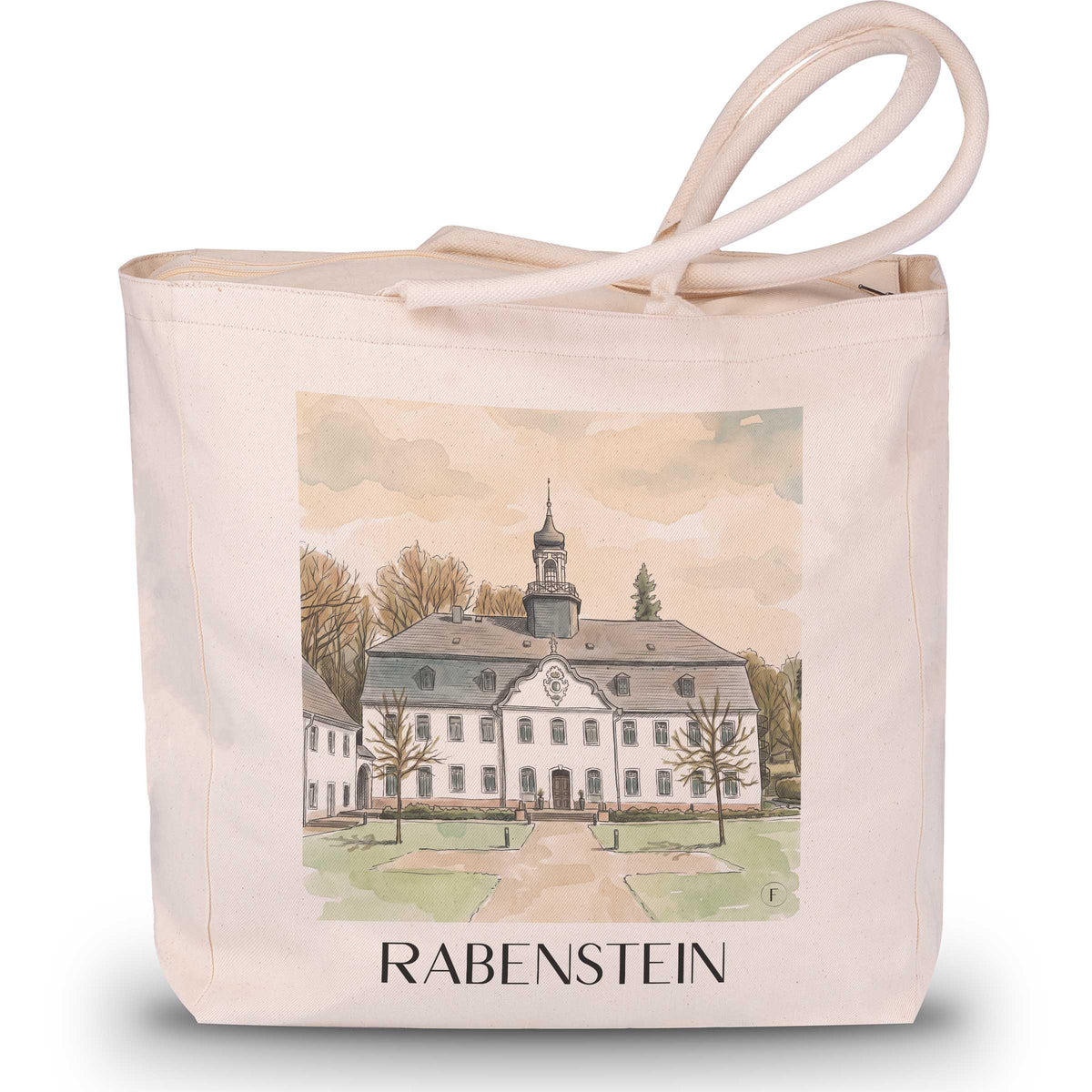 Rabenstein Shopping Tasche - Erzgebirgsvorland - Deutschland Tote Bag - Einkaufstasche im Aquarell Stil