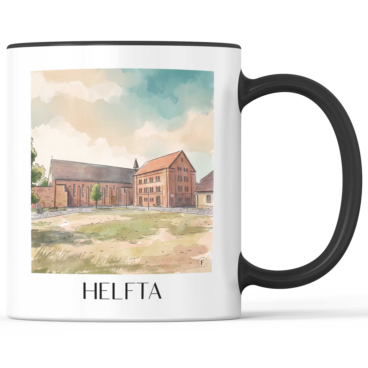 Helfta Kaffeebecher - Mansfelder Land - Deutschland Becher - Kaffeetasse im Aquarell Stil