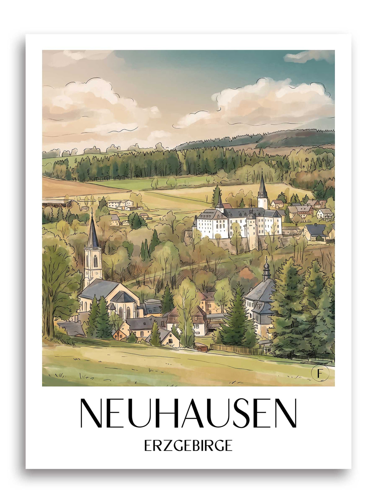 neuhausen-erzgebirge-deutschland-poster-aquarell
