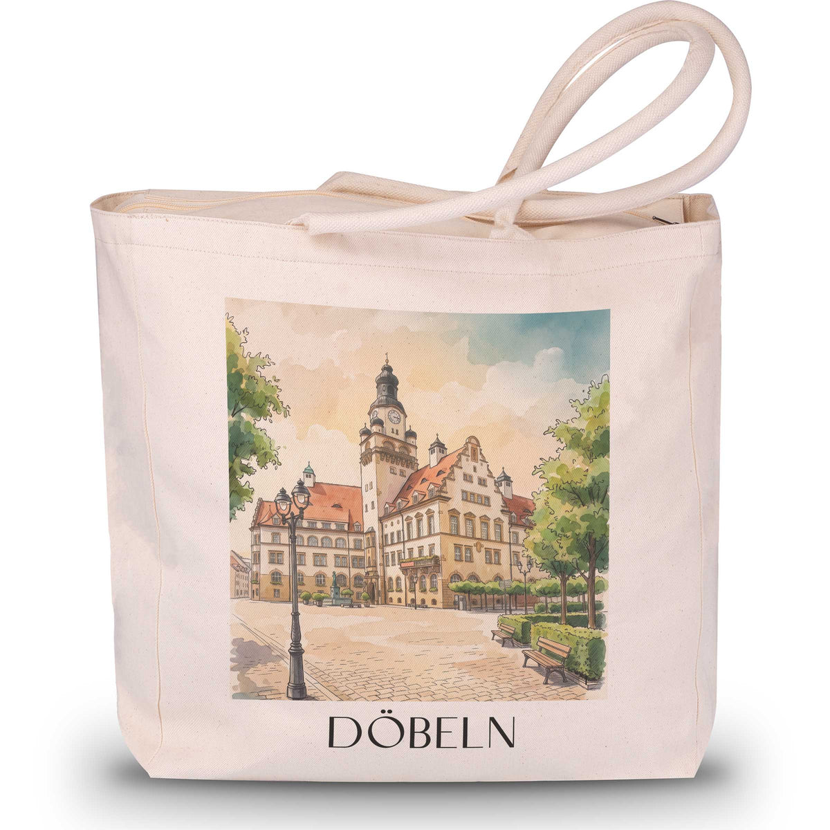 döbeln-sachsen-deutschland-einkaufstasche-aquarell