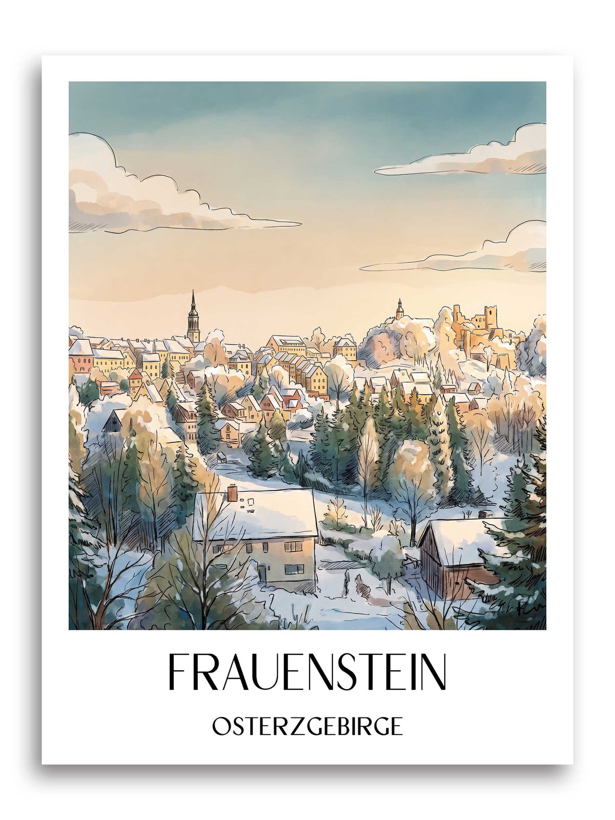 frauenstein-osterzgebirge-deutschland-poster-aquarell