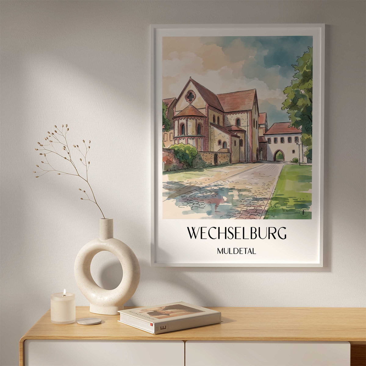wechselburg-muldetal-deutschland-poster-aquarell