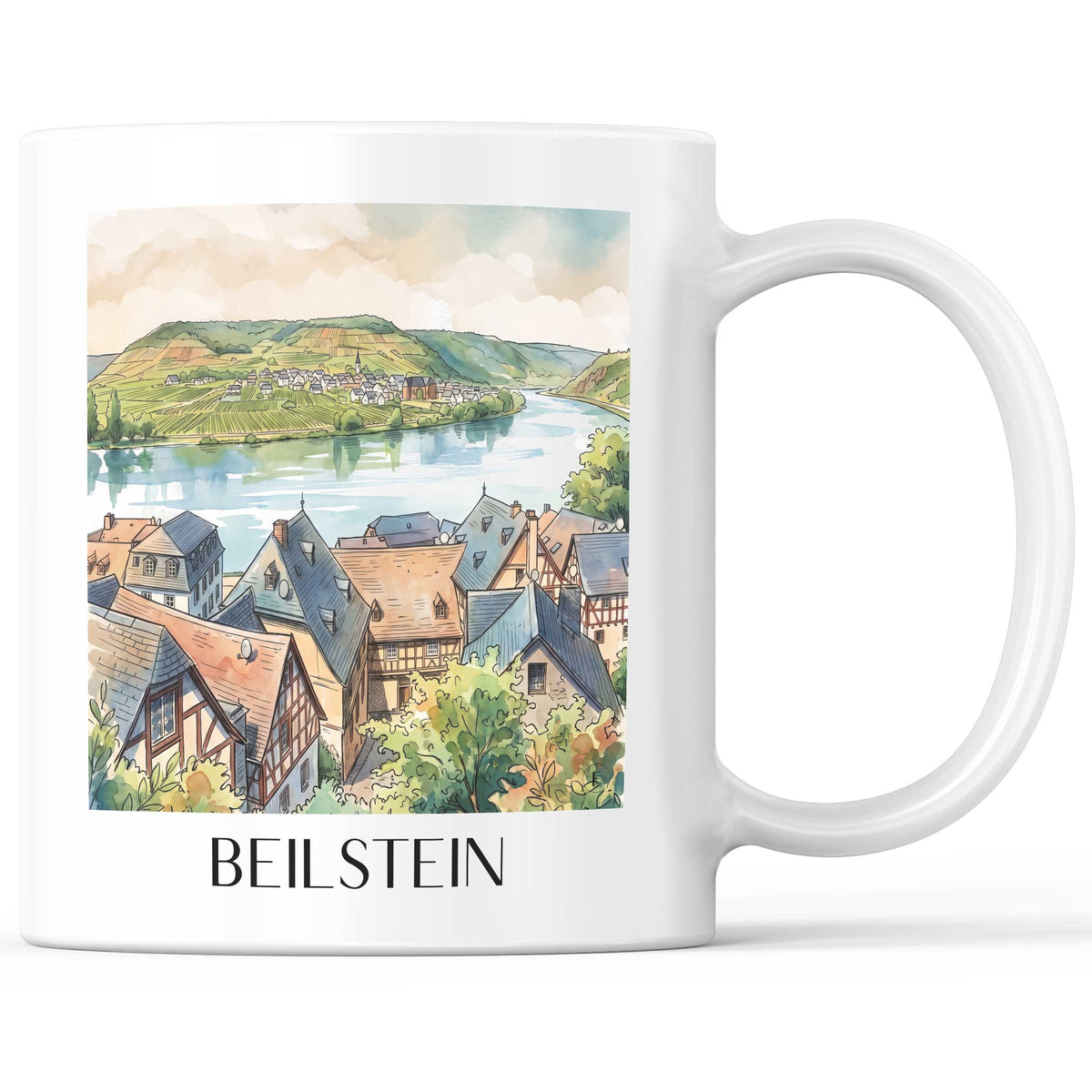 Beilstein Kaffeebecher - Baden-Württemberg - Deutschland Becher - Kaffeetasse im Aquarell Stil