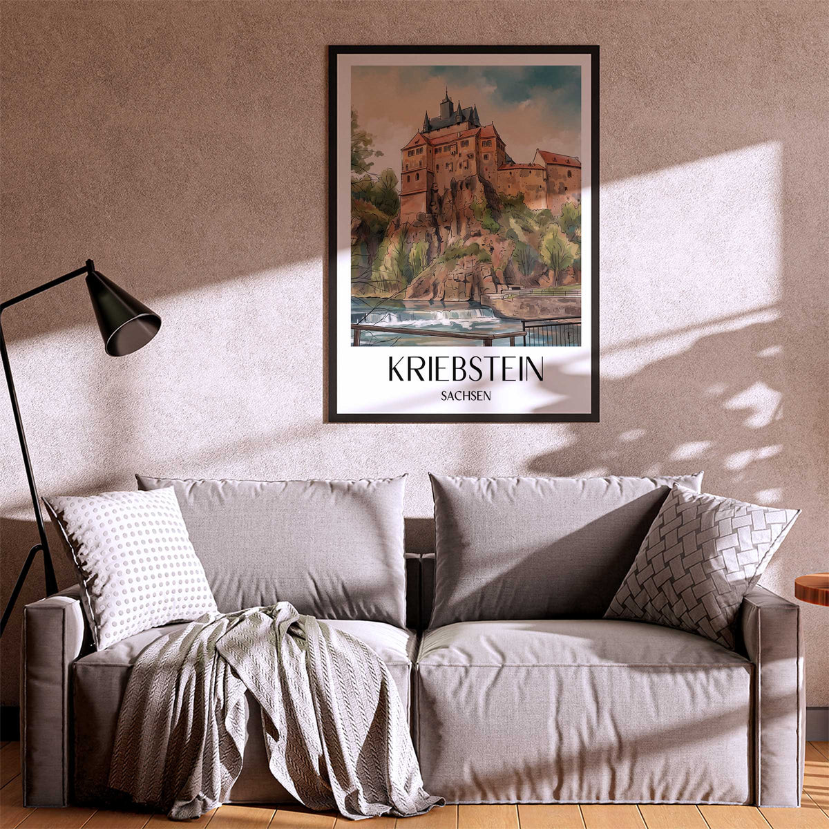 kriebstein-sachsen-deutschland-poster-aquarell