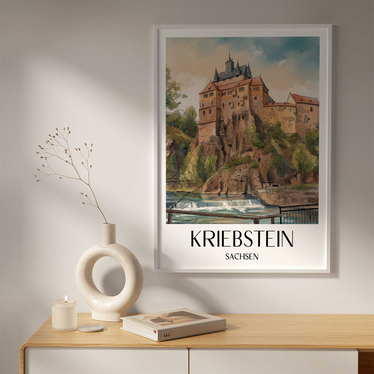 kriebstein-sachsen-deutschland-poster-aquarell