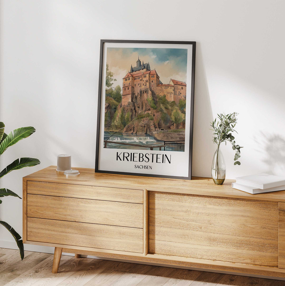 kriebstein-sachsen-deutschland-poster-aquarell