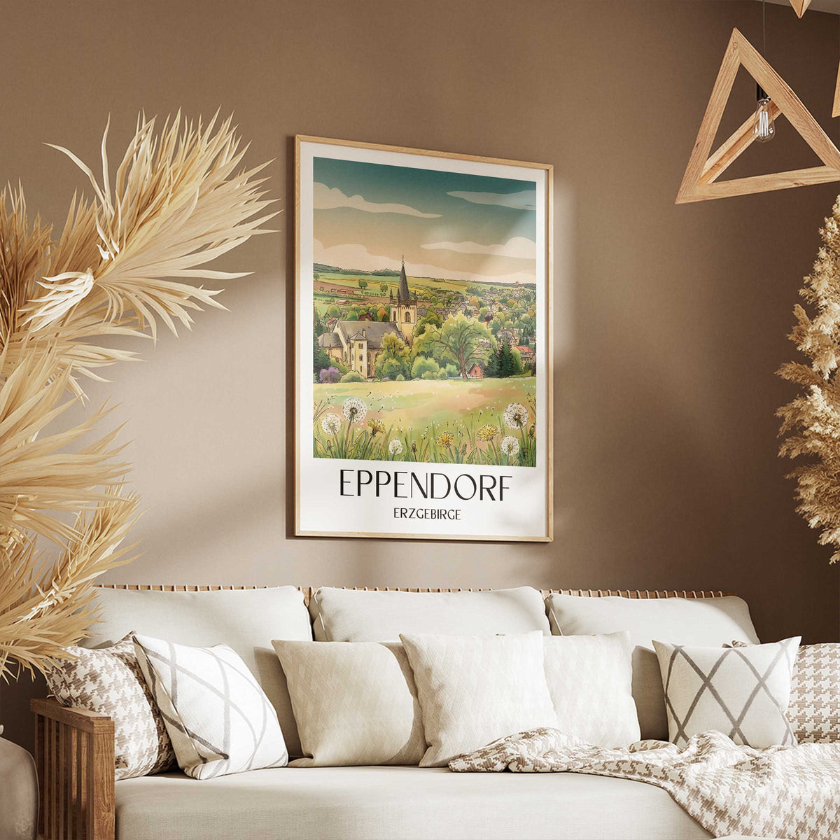 eppendorf-erzgebirge-deutschland-poster-aquarell