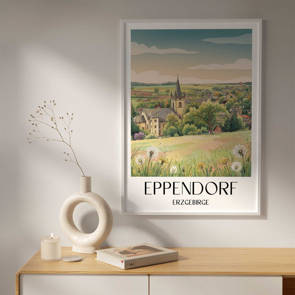 eppendorf-erzgebirge-deutschland-poster-aquarell