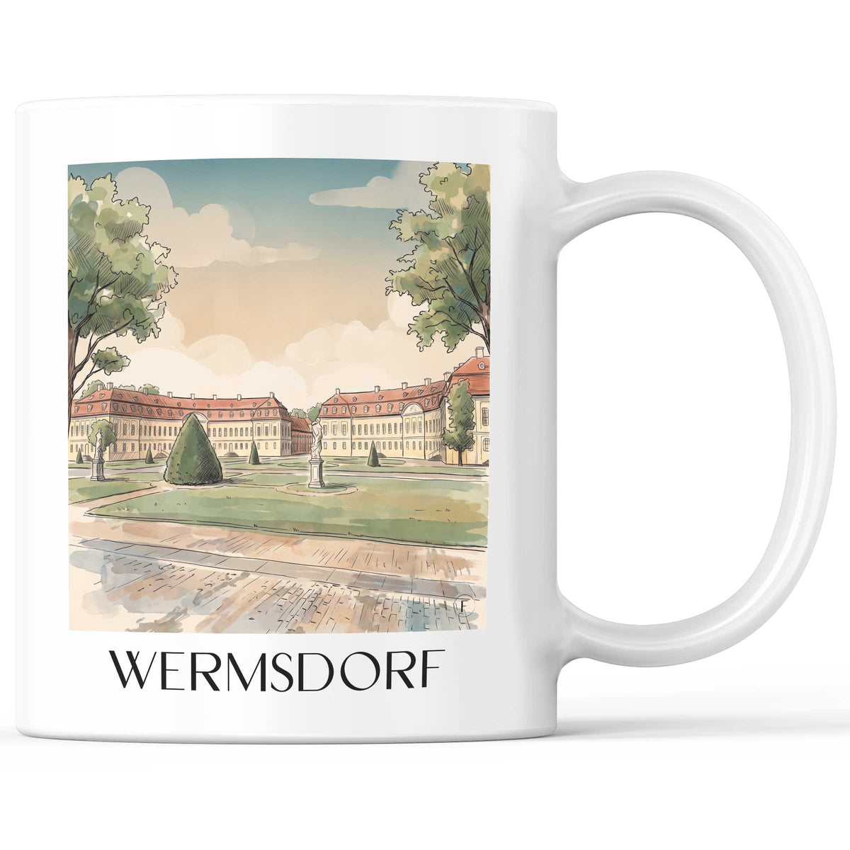 Wermsdorf Kaffeebecher - Sachsen - Deutschland Becher - Kaffeetasse im Aquarell Stil