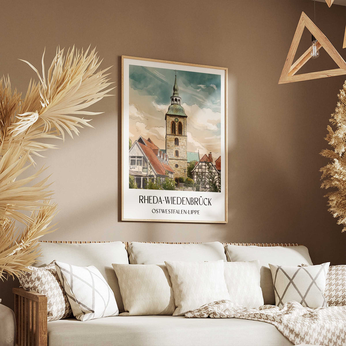 rheda-wiedenbrück-ostwestfalen-lippe-deutschland-poster-aquarell