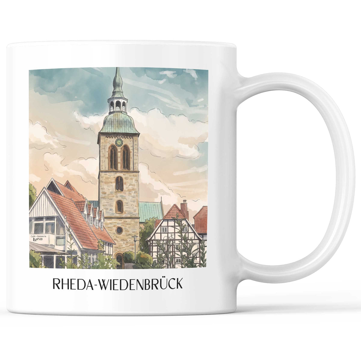 Rheda-wiedenbrück Kaffeebecher - Ostwestfalen-Lippe - Deutschland Becher - Kaffeetasse im Aquarell Stil