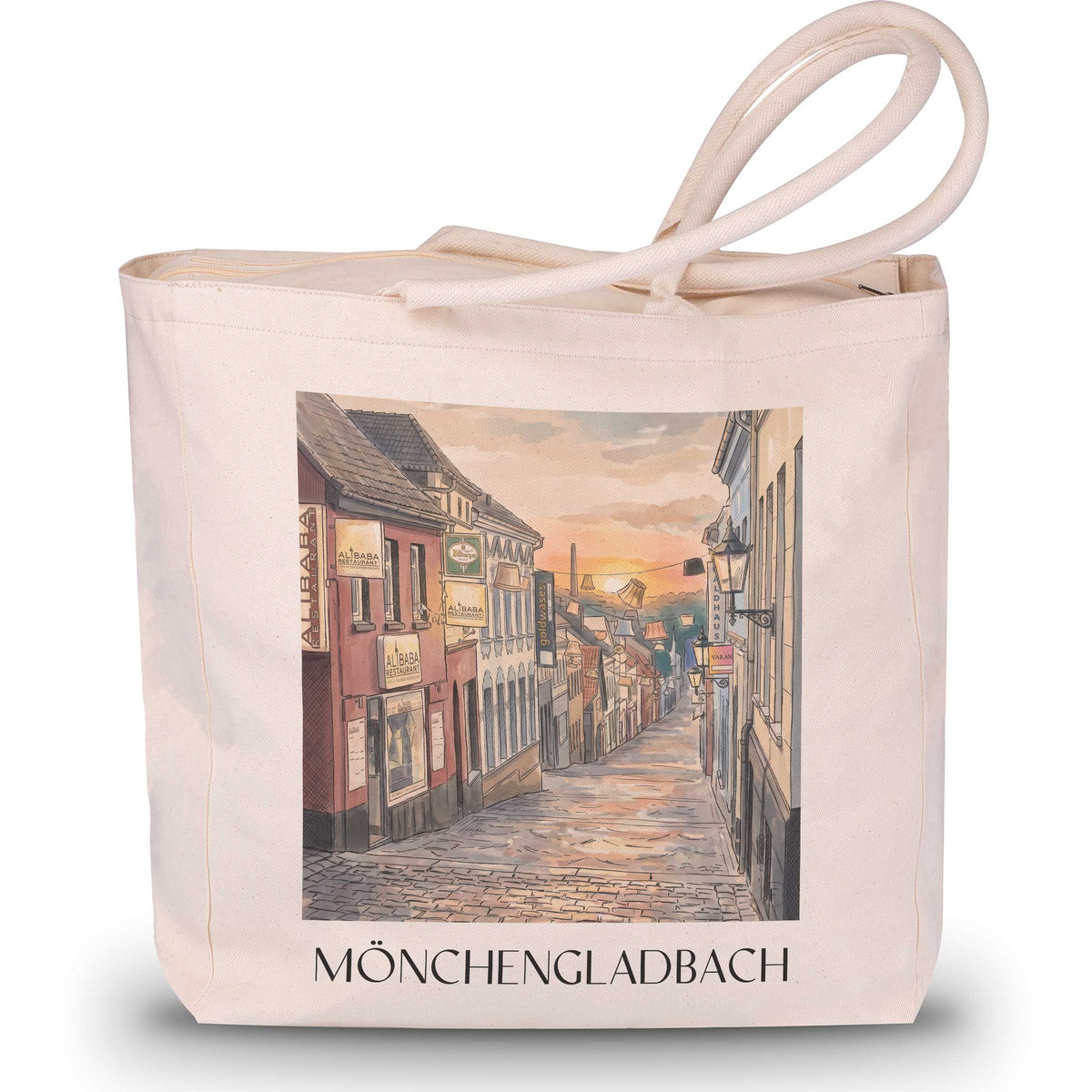 mönchengladbach-niederrhein-deutschland-einkaufstasche-aquarell
