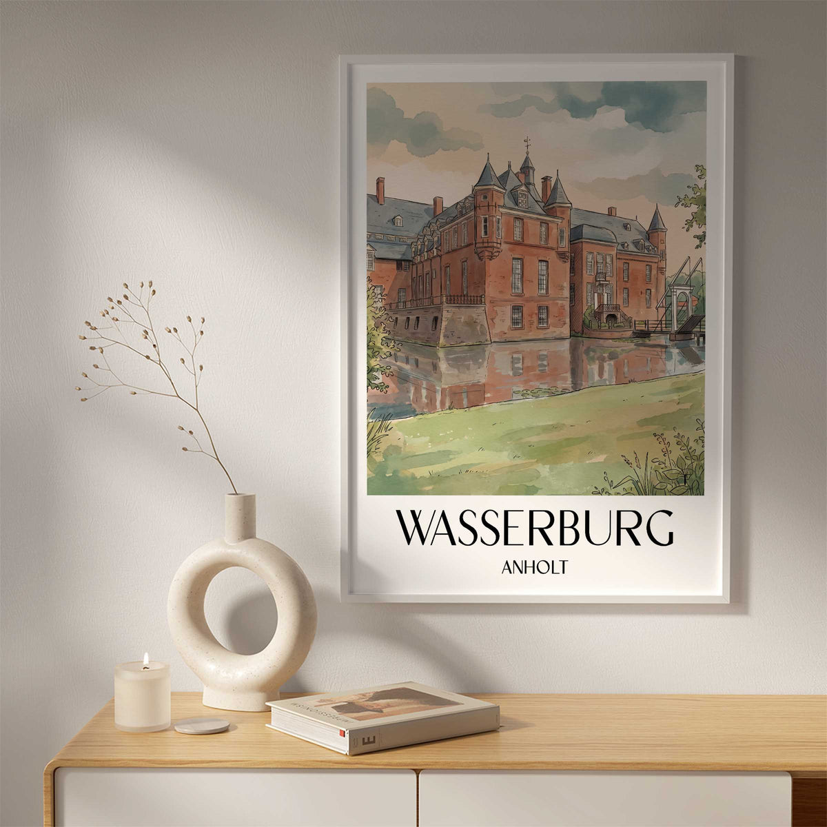 wasserburg-anholt-deutschland-poster-aquarell