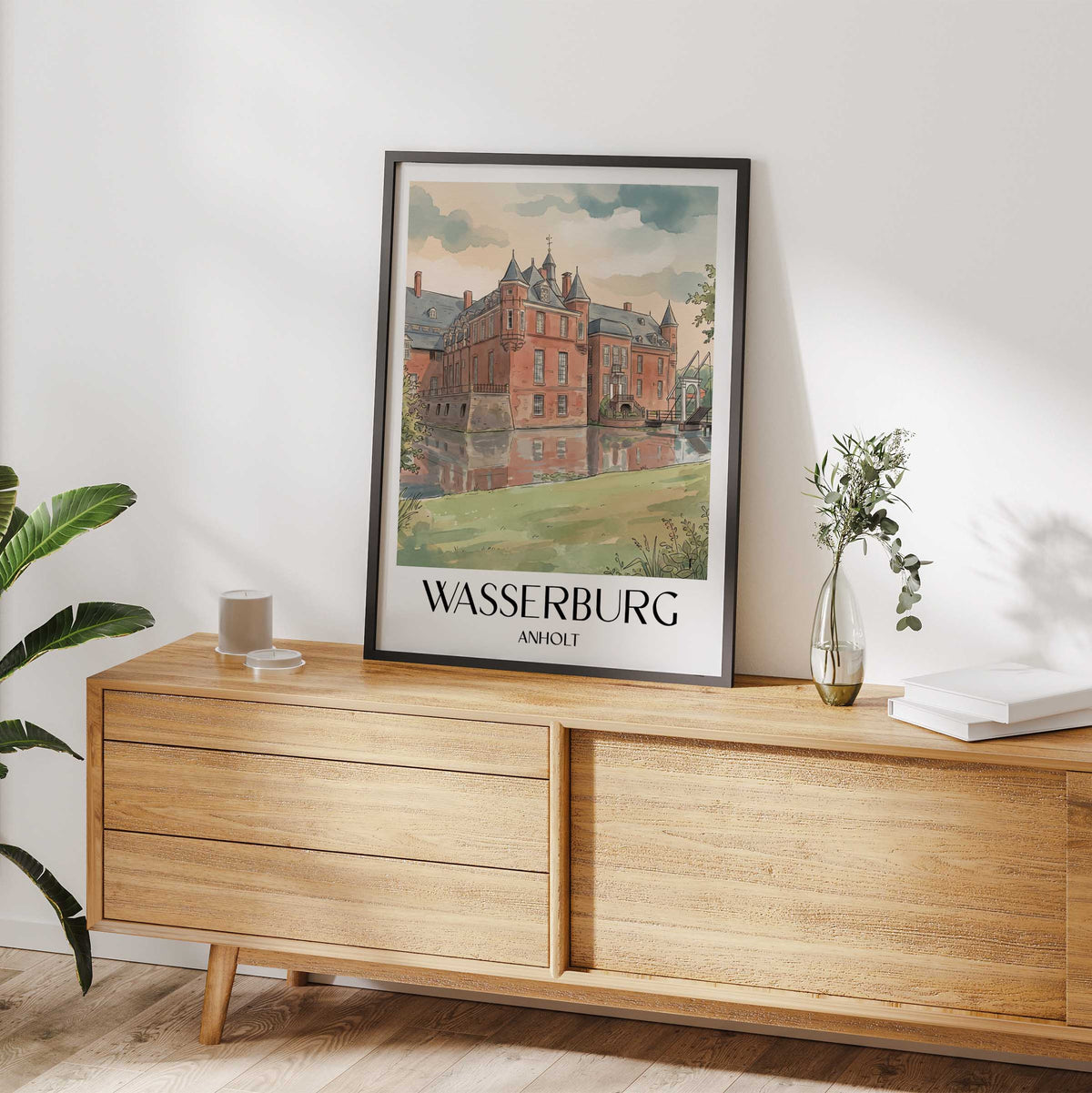 wasserburg-anholt-deutschland-poster-aquarell