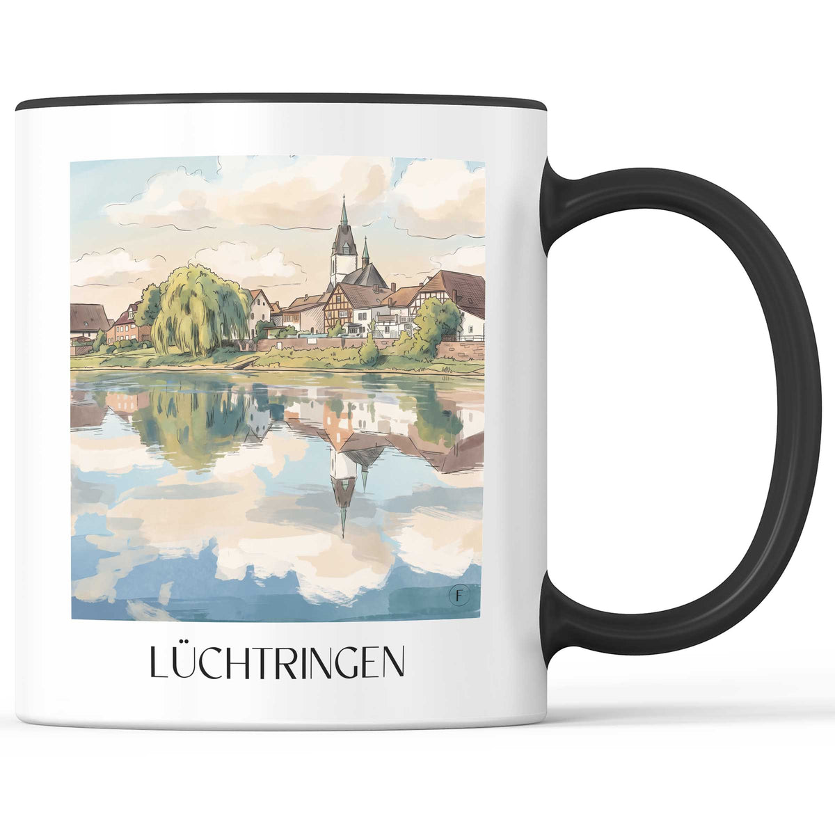 Lüchtringen Kaffeebecher - Weserbergland - Deutschland Becher - Kaffeetasse im Aquarell Stil