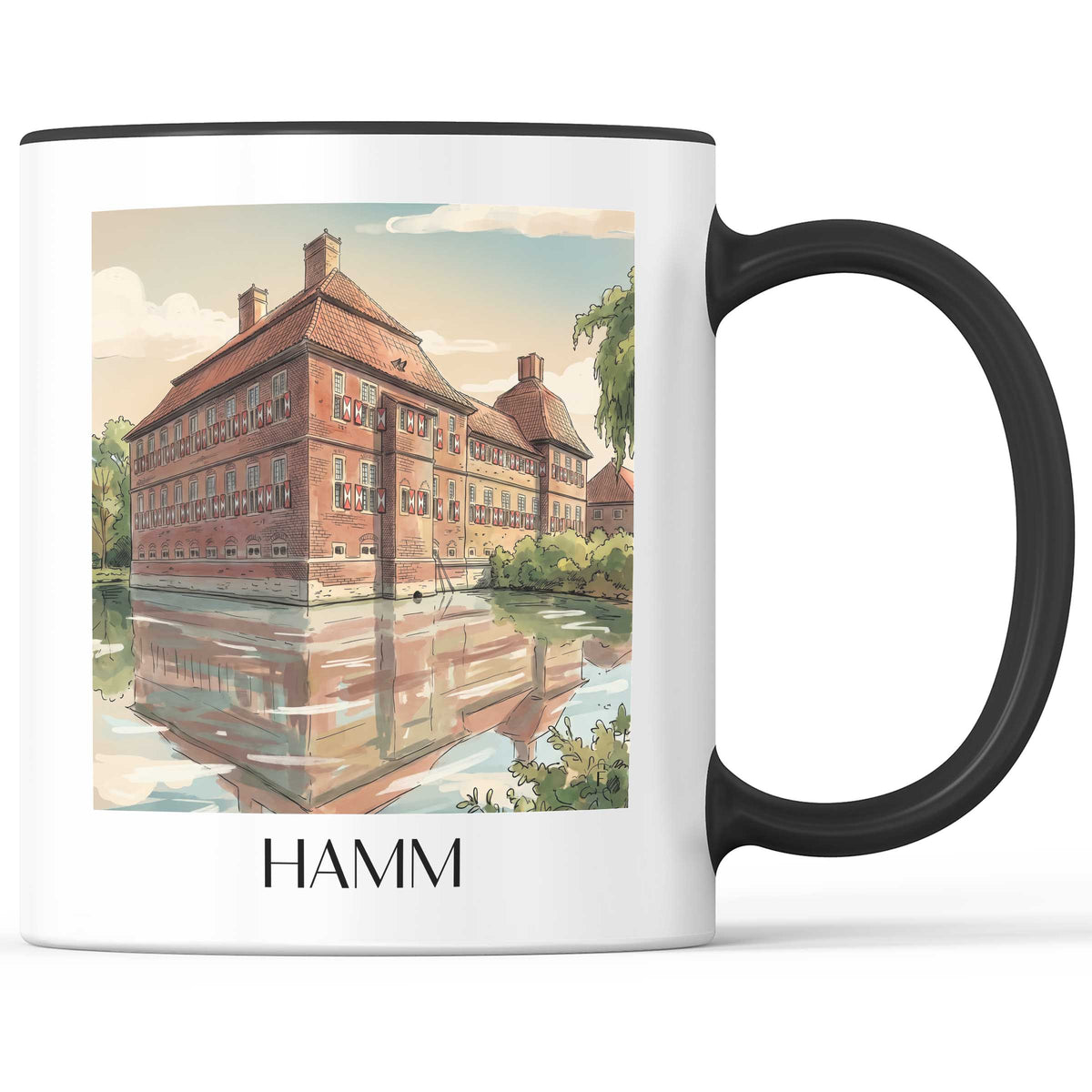 hamm-westfalen-deutschland-kaffeebecher-aquarell