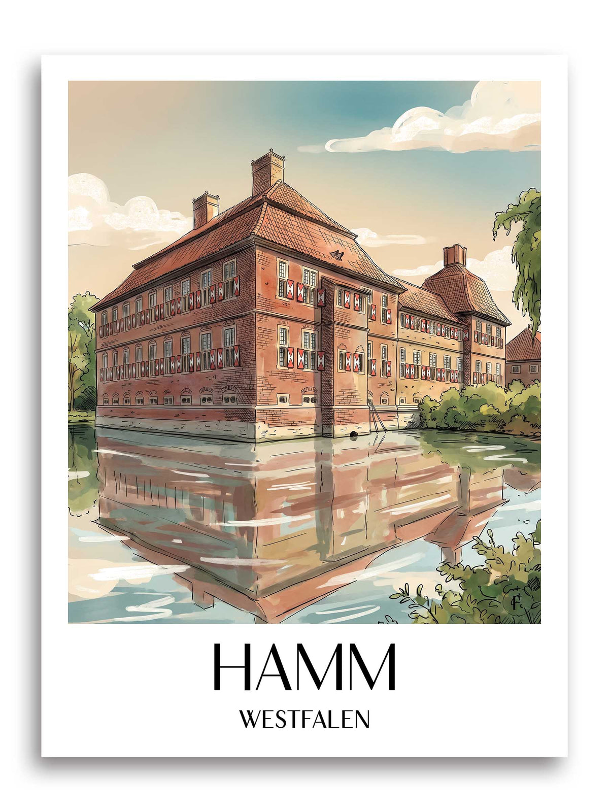 hamm-westfalen-deutschland-poster-aquarell