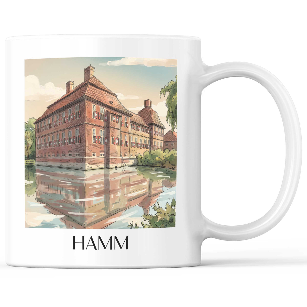 Hamm Kaffeebecher - Westfalen - Deutschland Becher - Kaffeetasse im Aquarell Stil