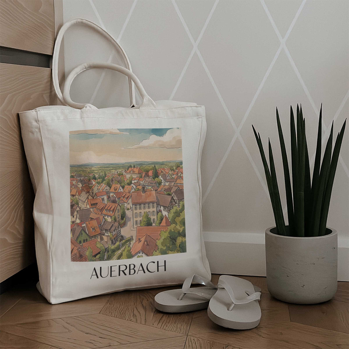 auerbach-bergstraße-deutschland-einkaufstasche-aquarell
