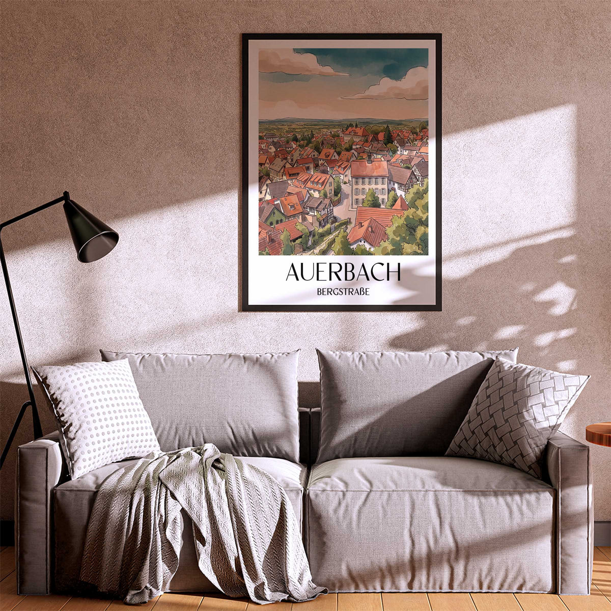 auerbach-bergstraße-deutschland-poster-aquarell