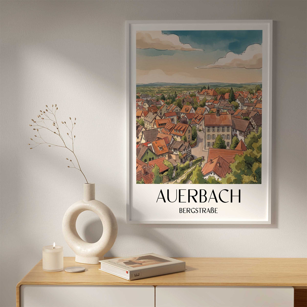auerbach-bergstraße-deutschland-poster-aquarell