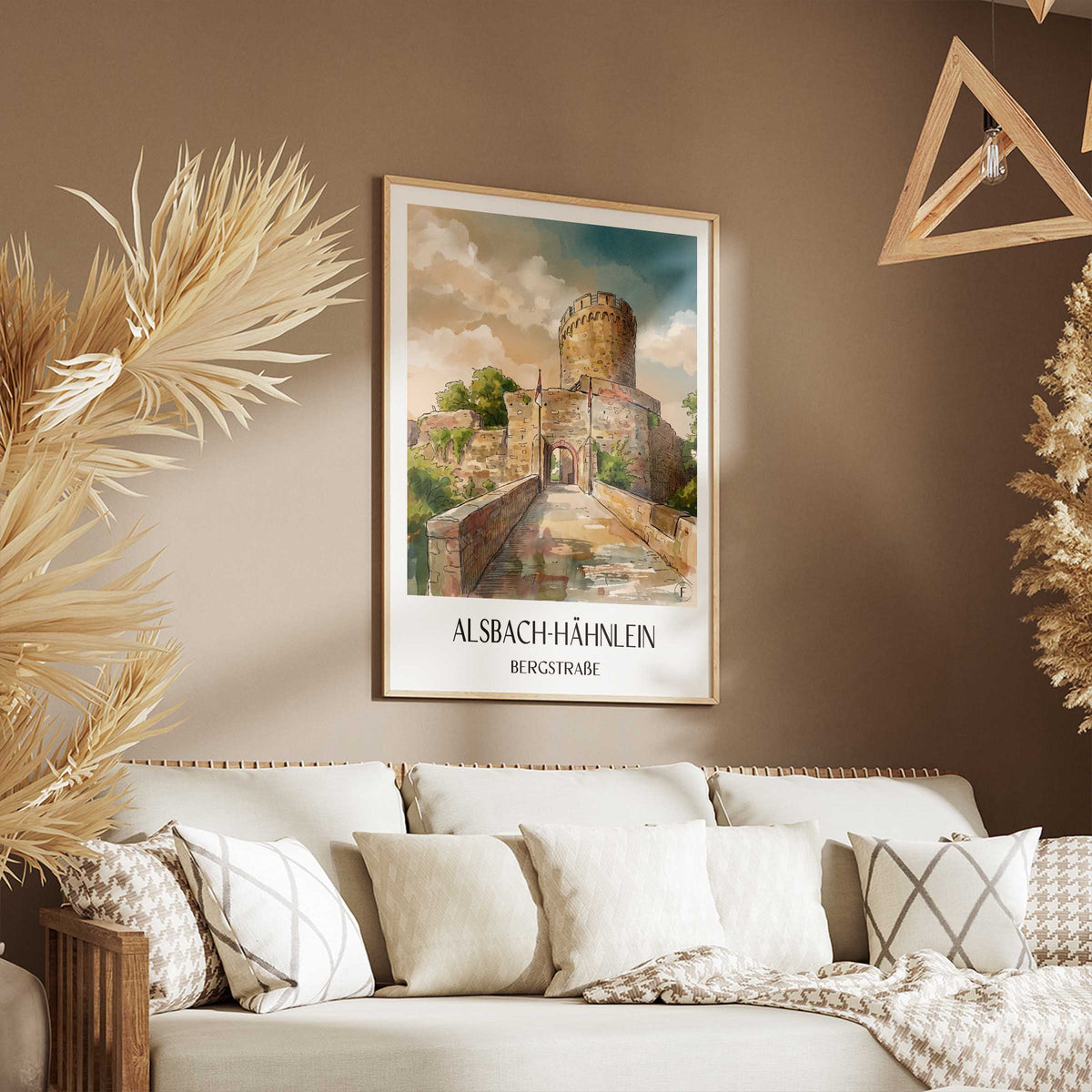 alsbach-hähnlein-bergstraße-deutschland-poster-aquarell
