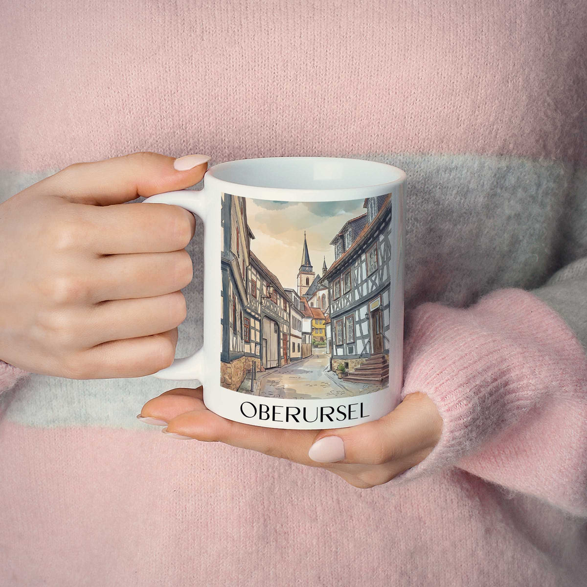 oberursel-taunus-deutschland-kaffeebecher-aquarell